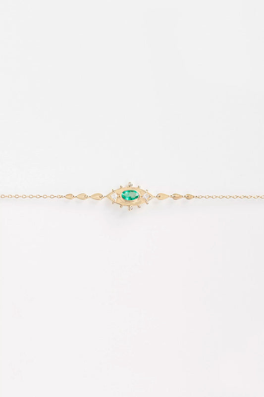 emerald & diamond eye bracelet