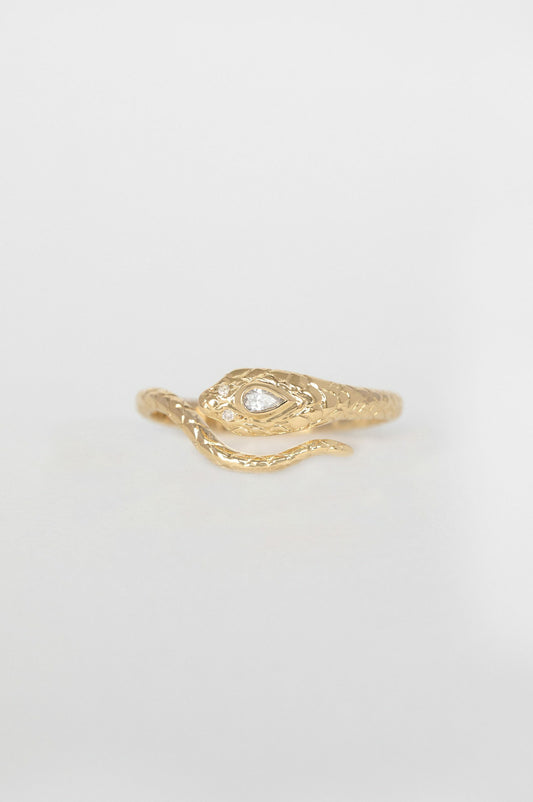 cobra teardrop diamond ring