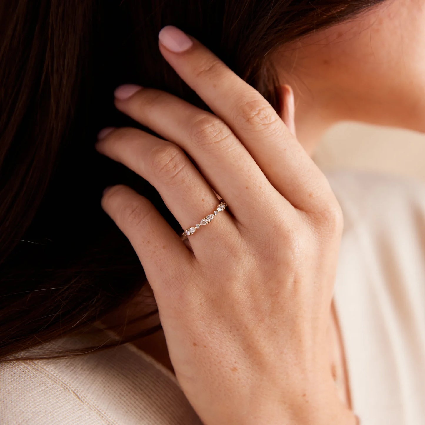 willow ring band - natural diamond