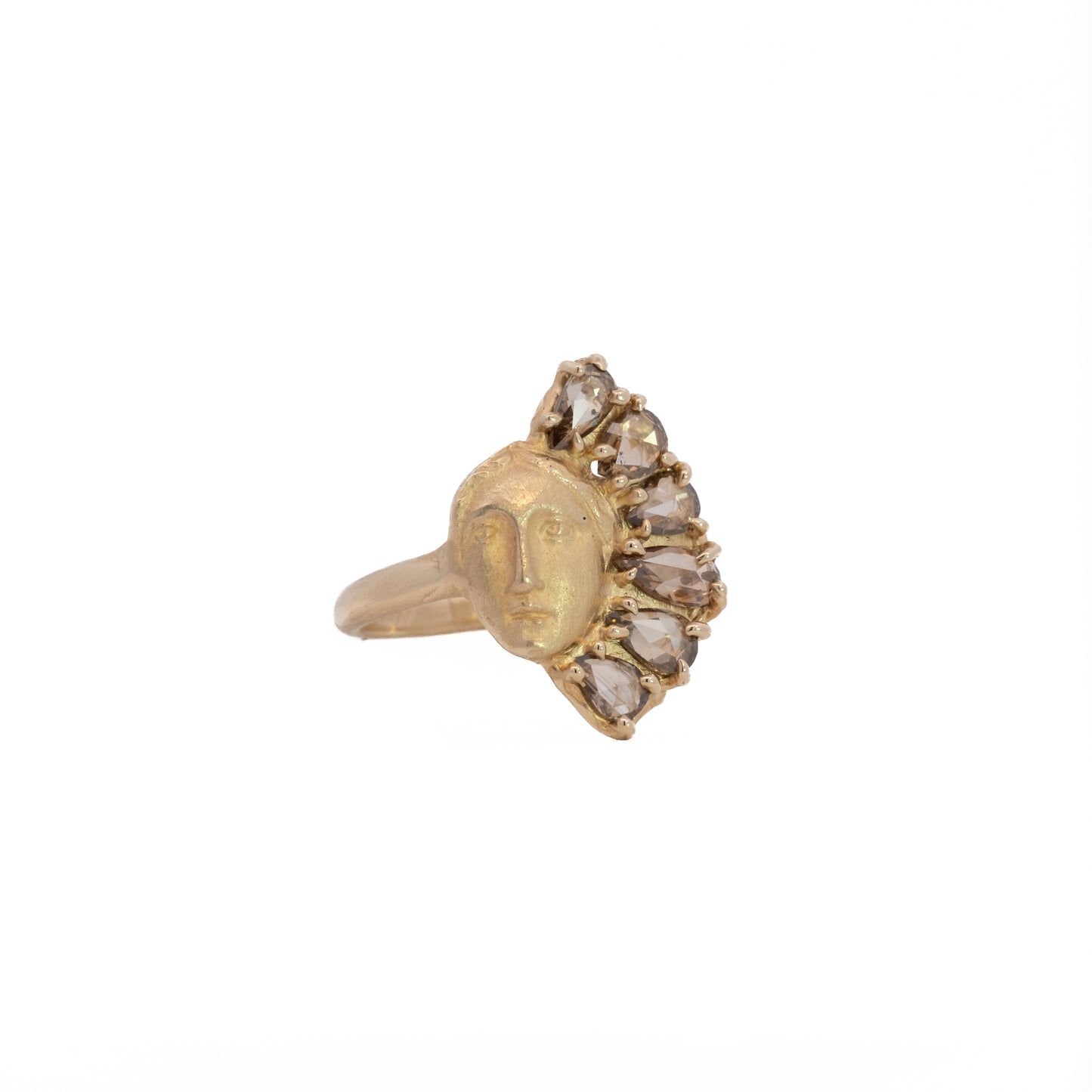 warm halo sybil ring - natural diamond