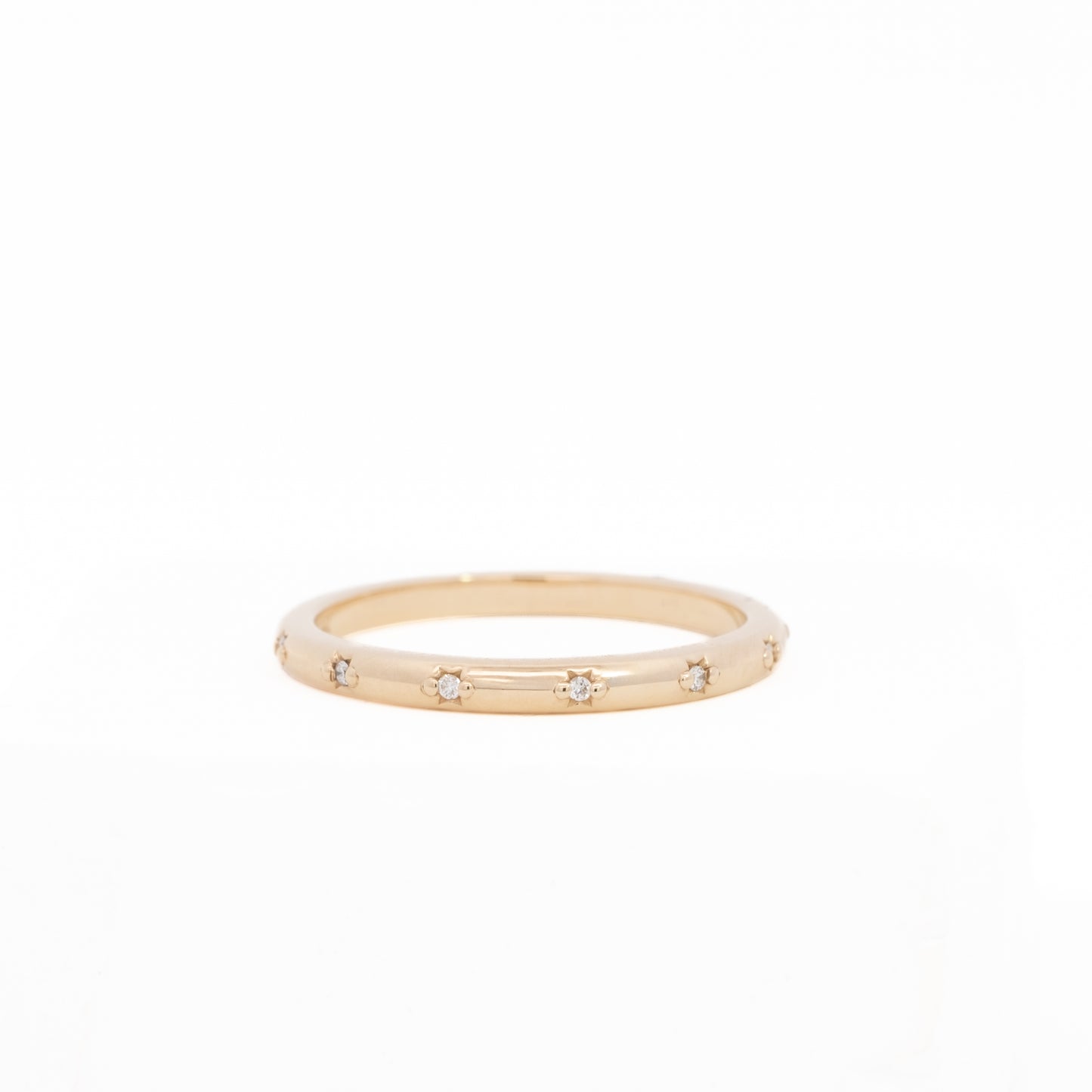 bead-set ring band - natural diamond