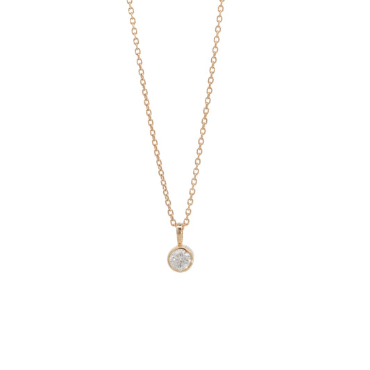 round solitaire pendant necklace - grown diamond