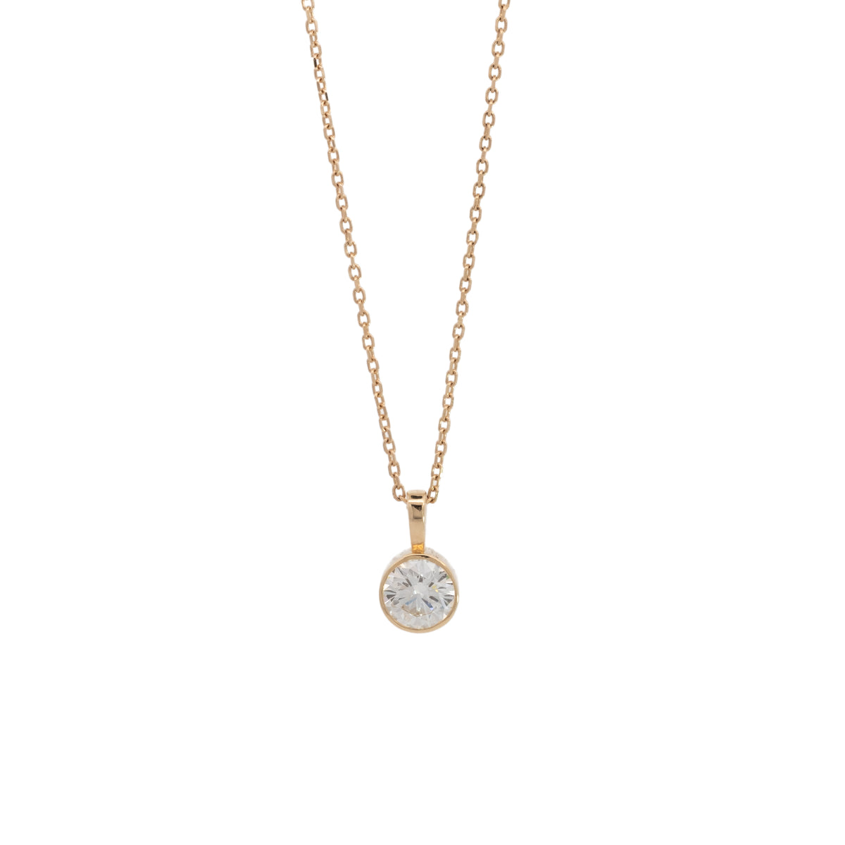 round solitaire pendant necklace - grown diamond