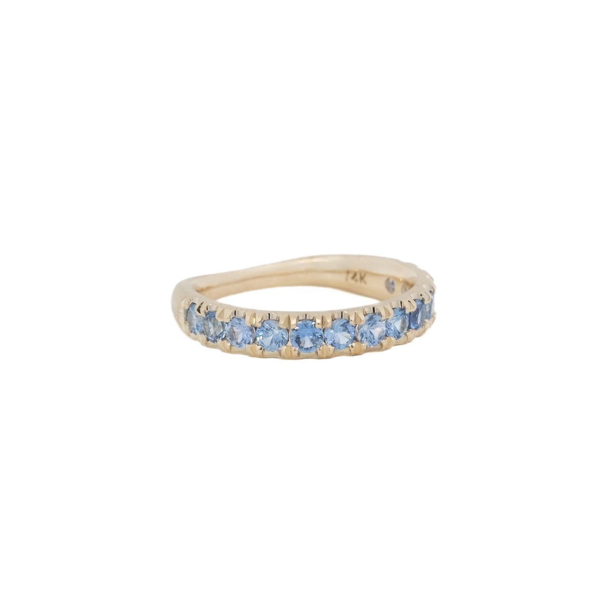 euro band ring - light blue sapphire