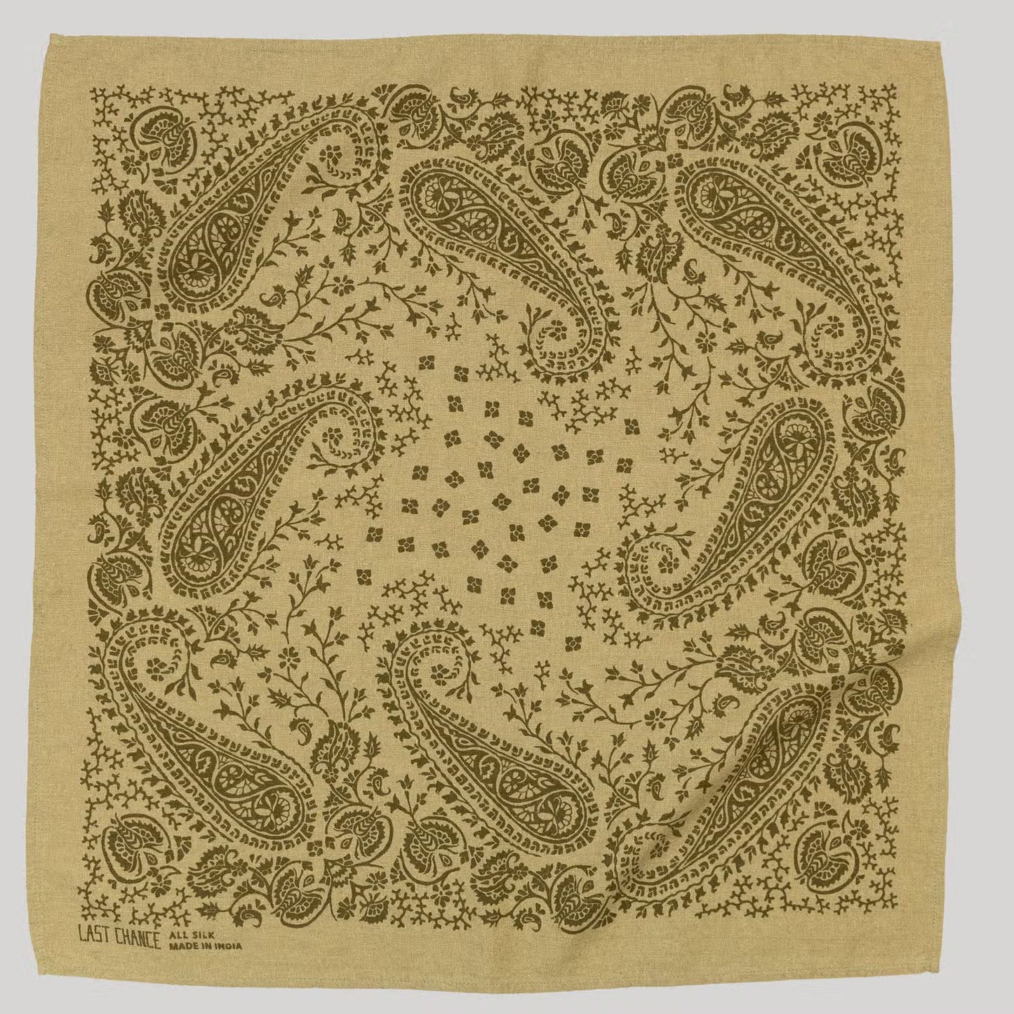 natural dye raw silk bandana - chebula