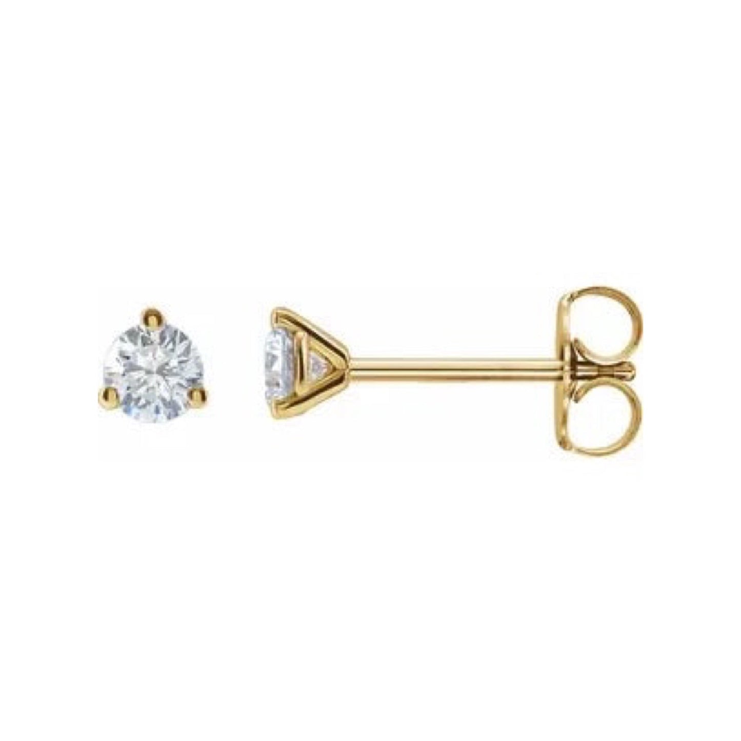 solitaire stud earrings - natural diamond