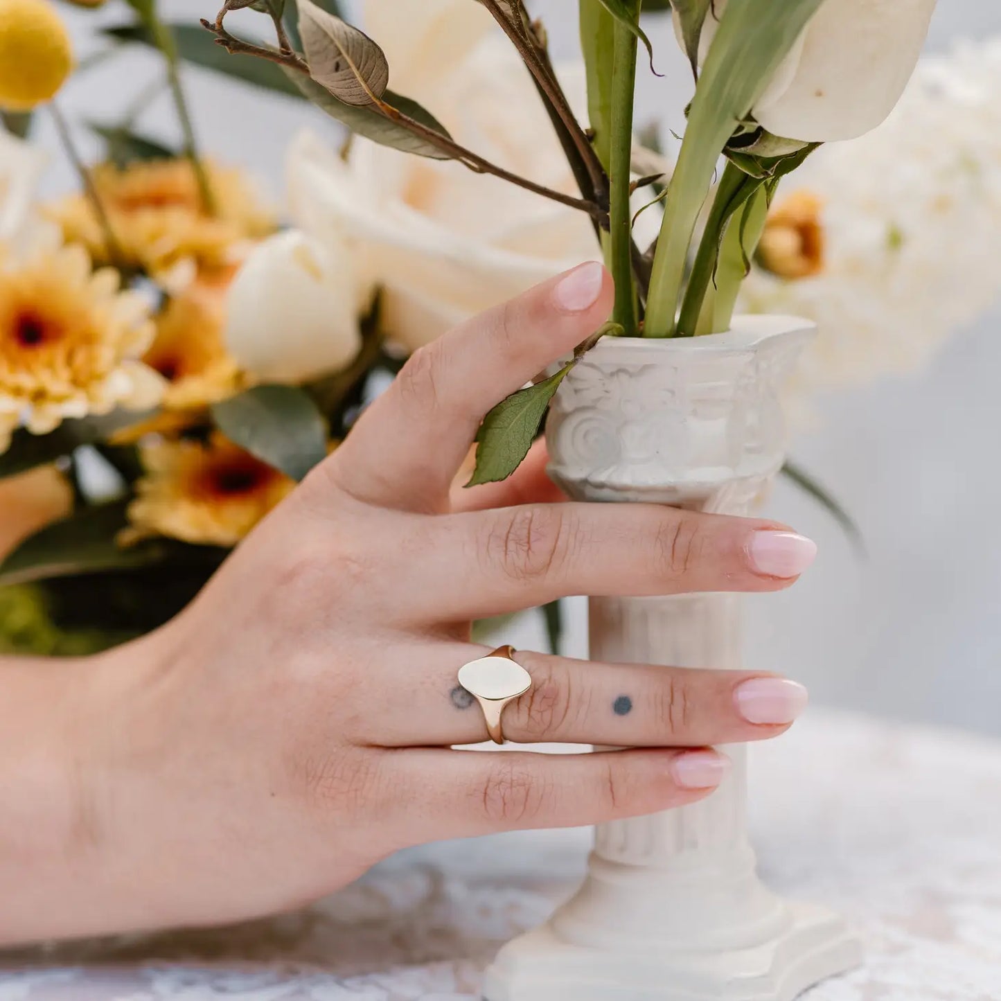 almond signet ring