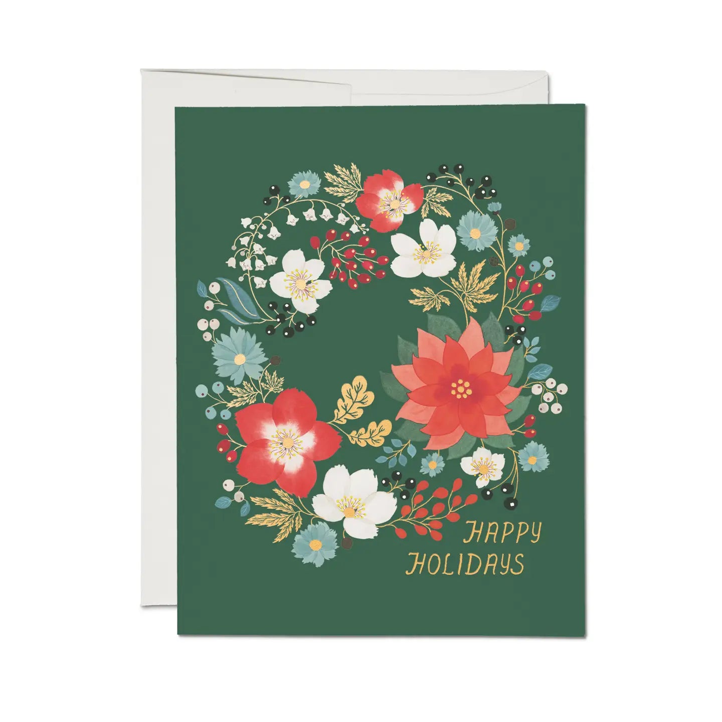 holiday wreath greeting card