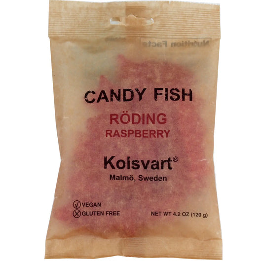 kolsvart / swedish candy fish - raspberry