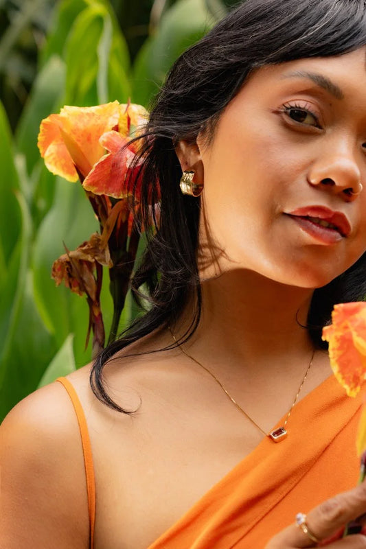 dune cuff post hoop earrings