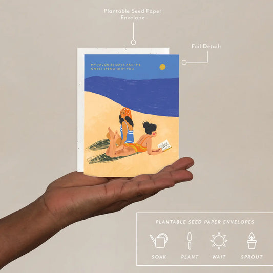 beach girls love + friendship card