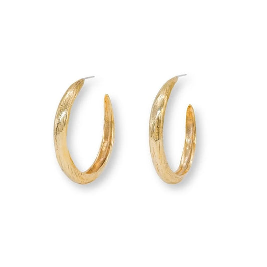 reyes carved post hoop earrings