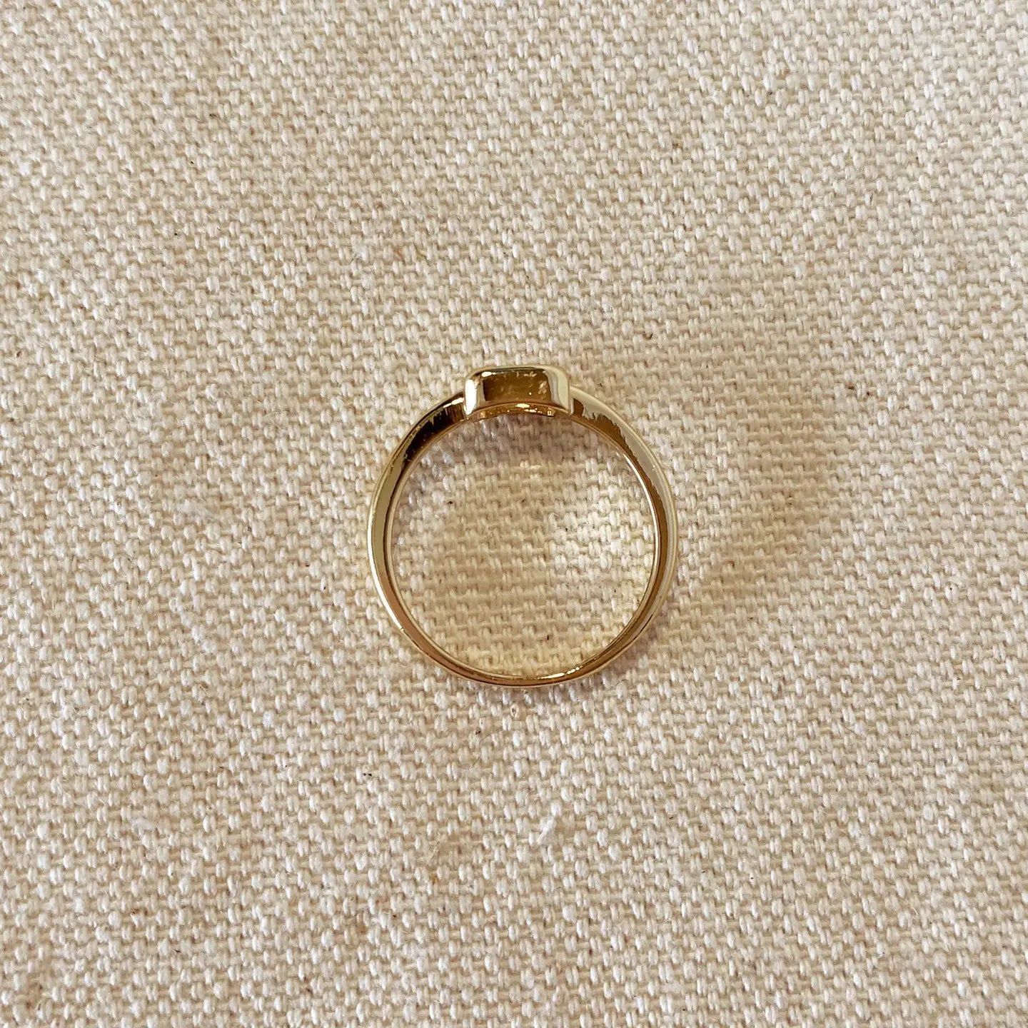 rectangle bezel stone ring - cz