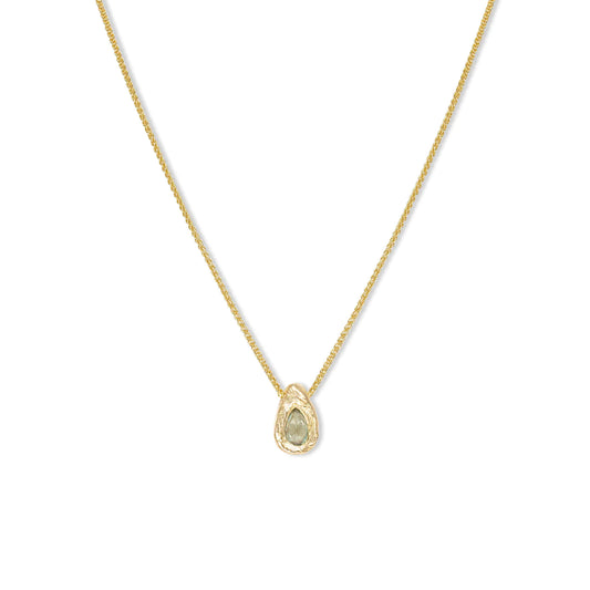 teardrop slider necklace - green sapphire