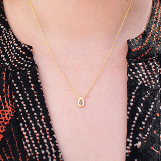 teardrop slider necklace - green sapphire