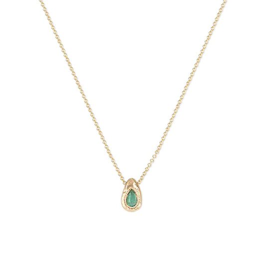 teardrop slider necklace - emerald