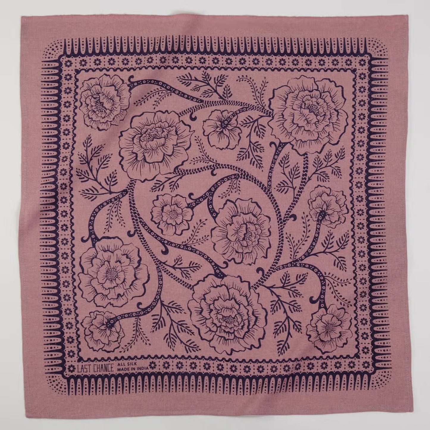 natural dye raw silk bandana - viola