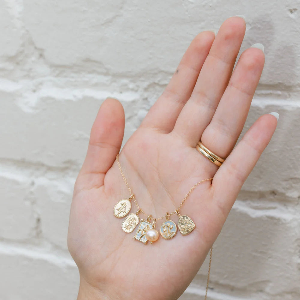 flower pendant charm - aster (september)
