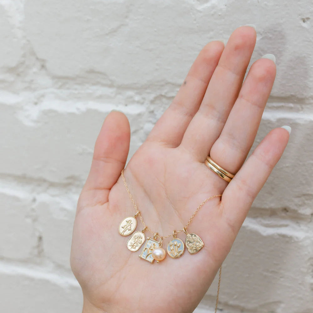 flower pendant charm - peony (november)
