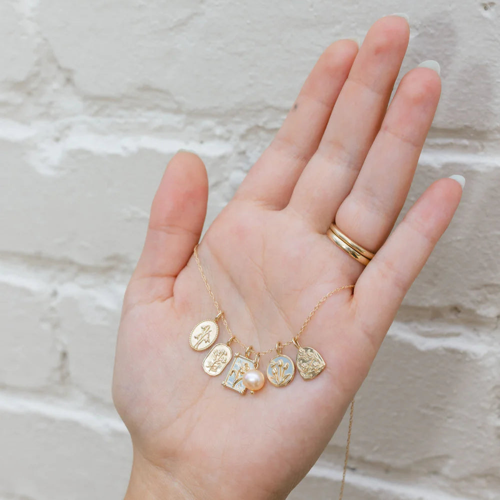 flower pendant charm - primrose (february)