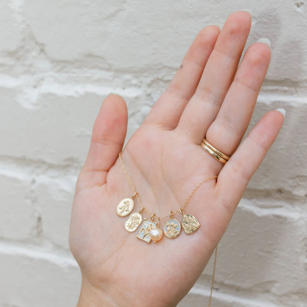 flower pendant charm - marigold (october)