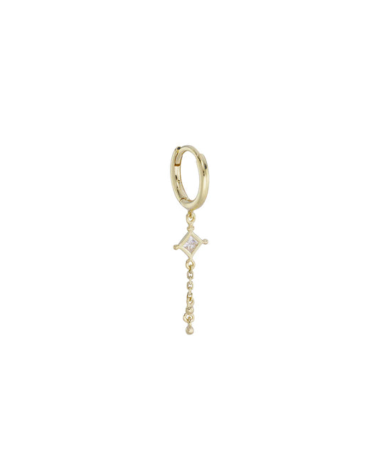 métier / dala diamond lucky lumen clicker hoop earring - single