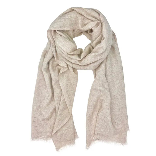 handloom cashmere scarf / herringbone - blush