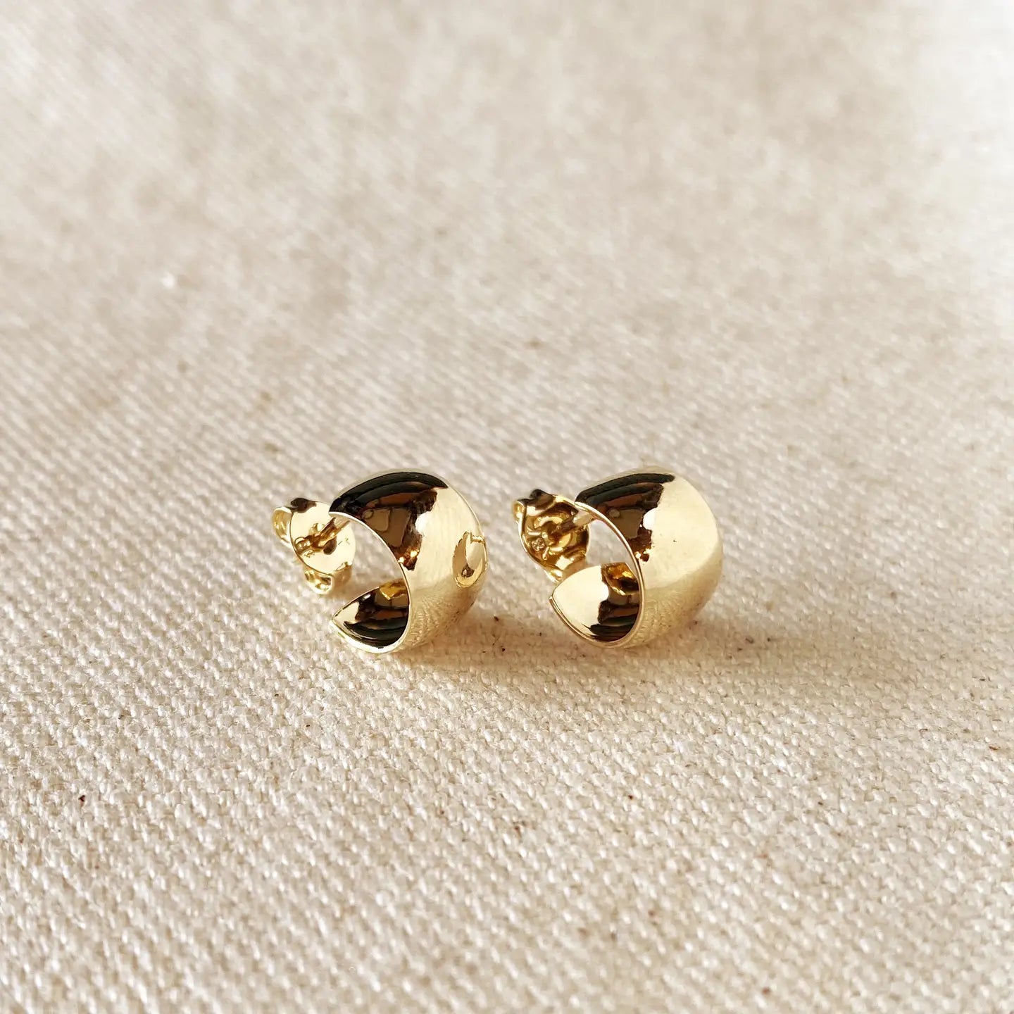 mini wide post hoop earrings