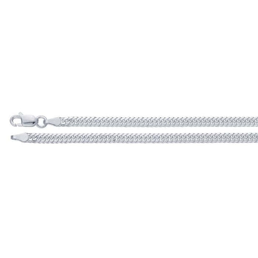 chain necklace / diamond-cut beveled curb - 2.5mm