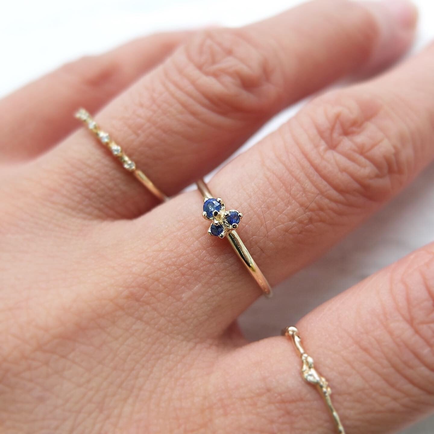 three buds ring - sapphire
