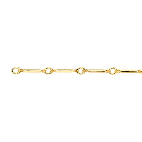 chain necklace / straight bar link - 0.9mm