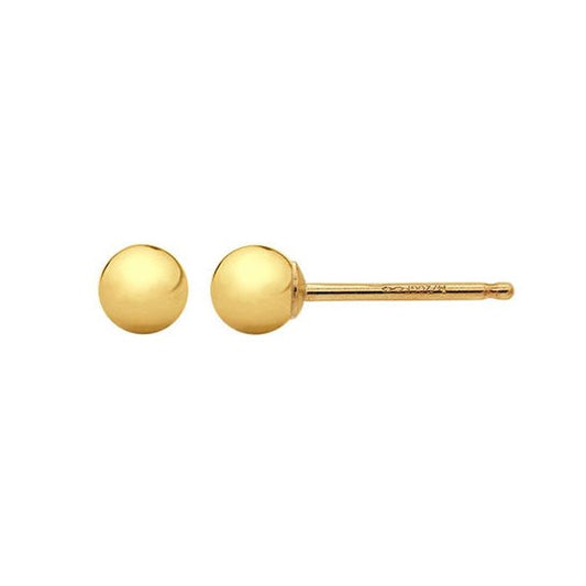 stud earrings / ball - 3mm