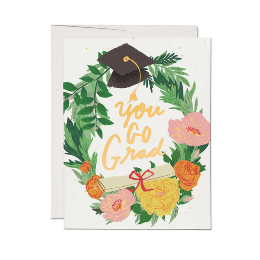 graduation wreath greeting card