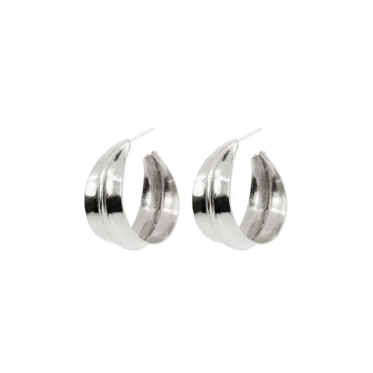 small ridge hoop earrings