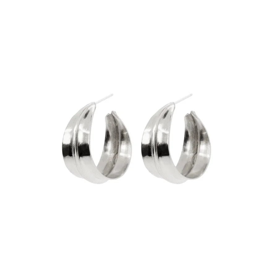 small ridge hoop earrings