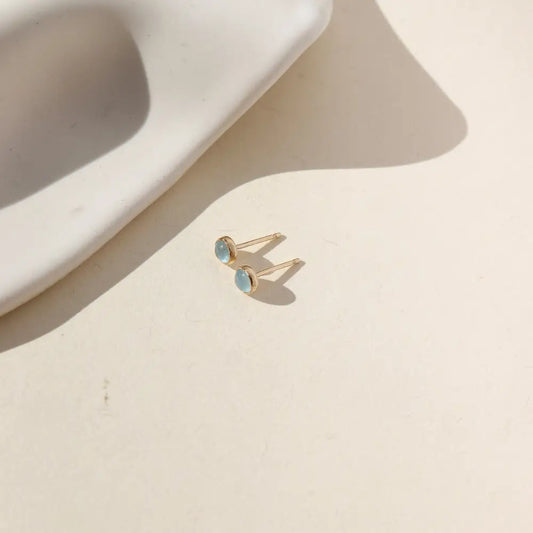 aquamarine stud earrings