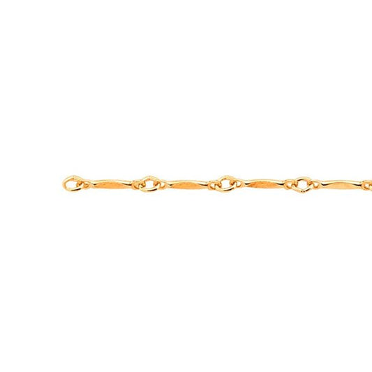chain necklace / dapped bar - 1.4mm
