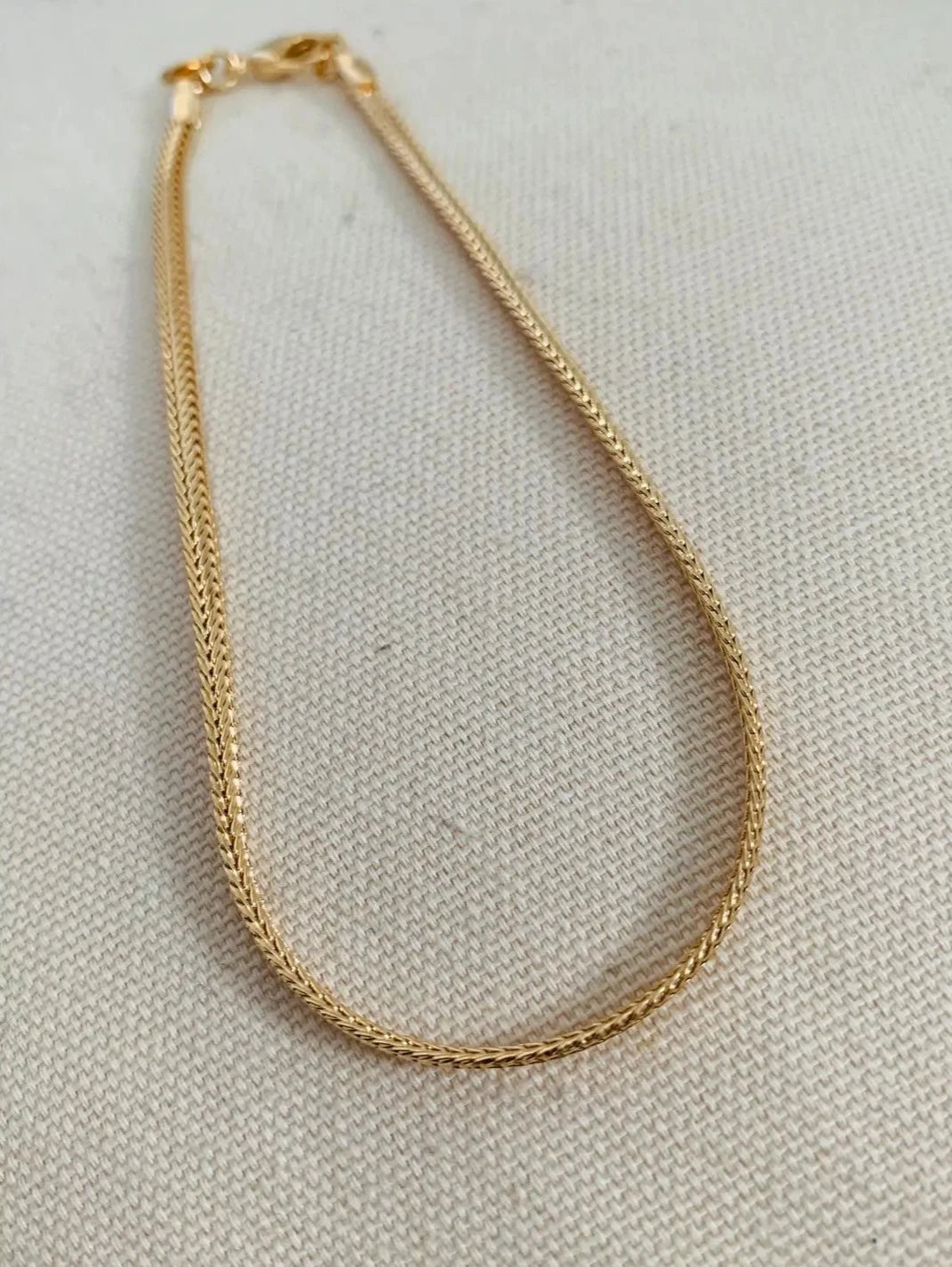 anklet - herringbone textured chain