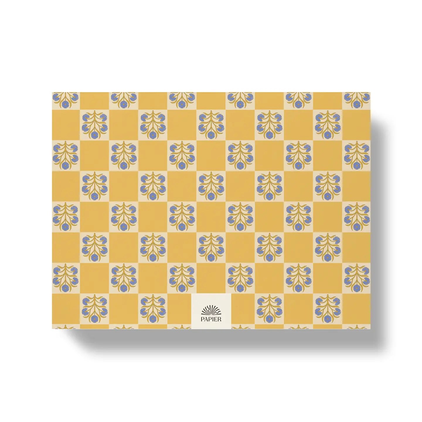papier / weekly desk planner - floral checkerboard
