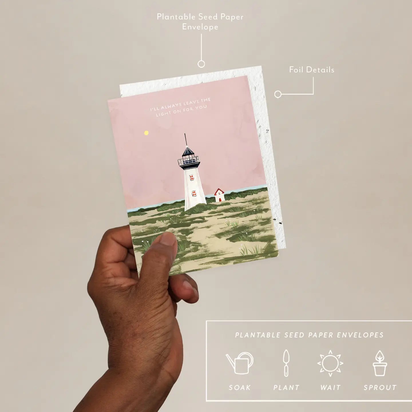 lighthouse + love + friendship card