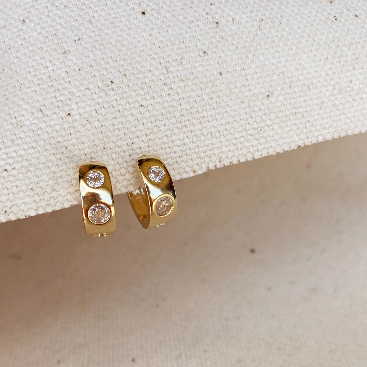 click hoop cz earrings