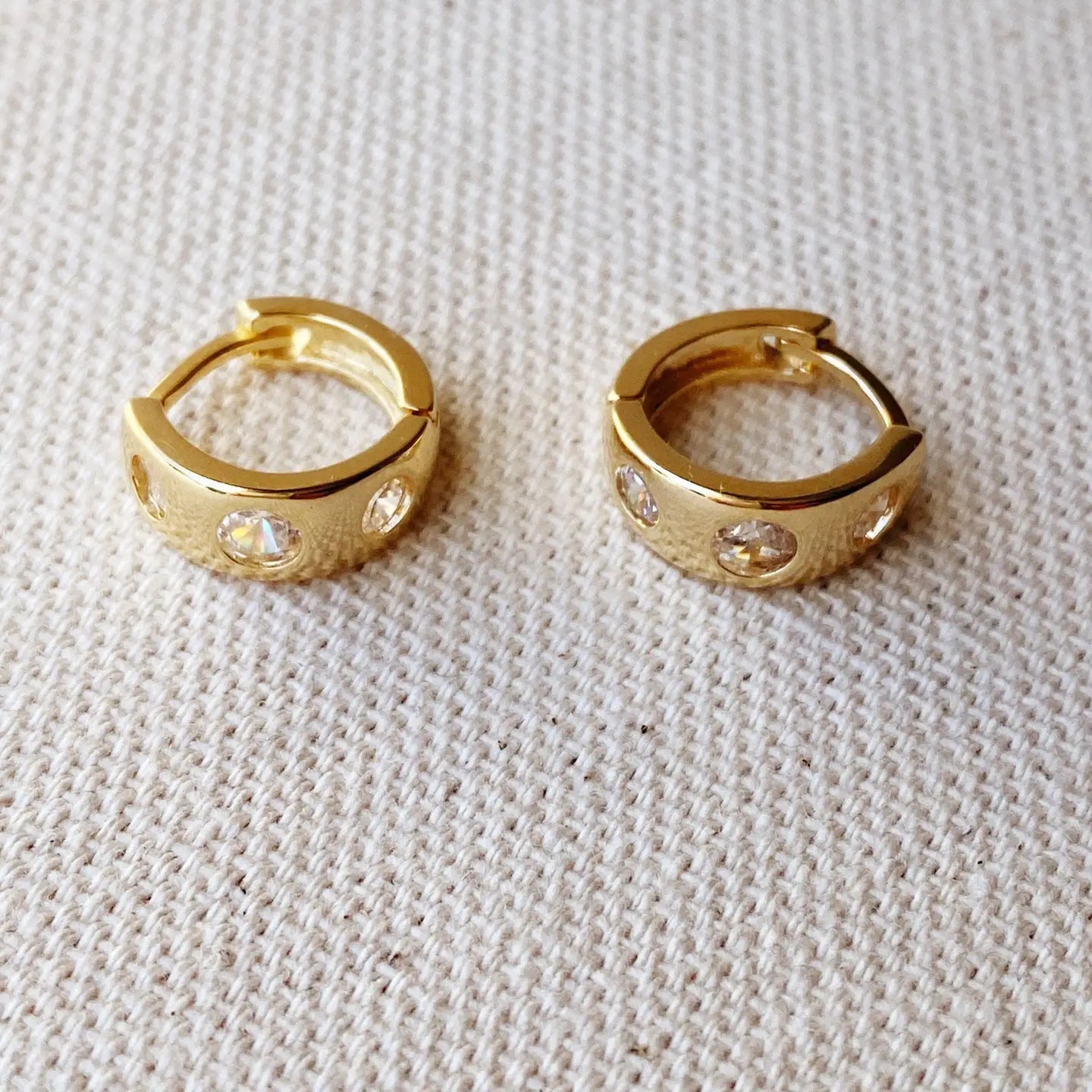click hoop cz earrings