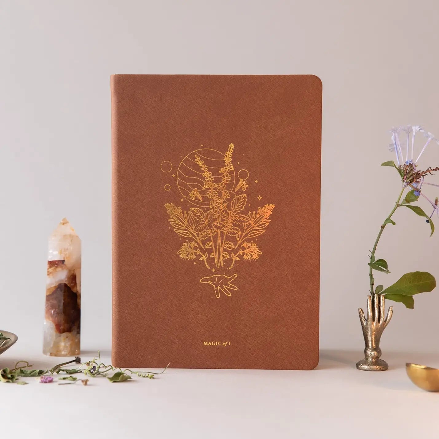magic of i / botanicals vegan leather lined journal