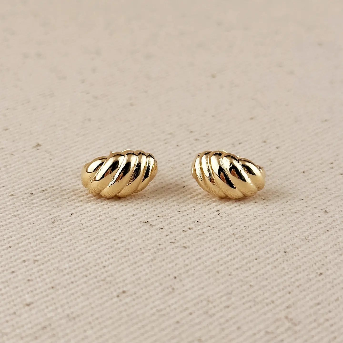 croissant post hoop earrings