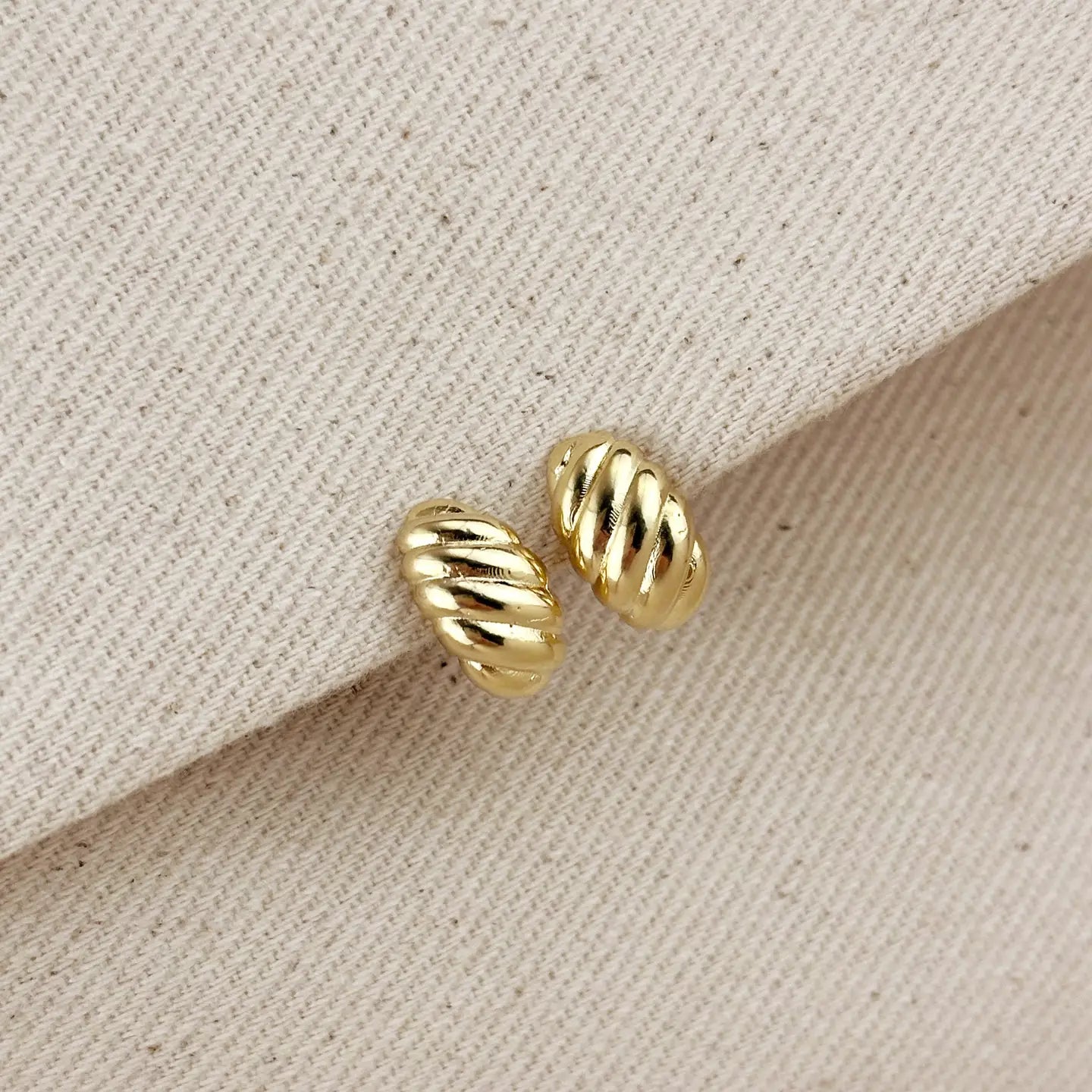 croissant post hoop earrings