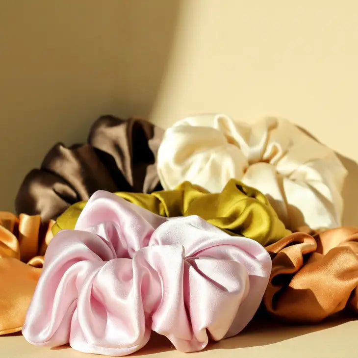 naturally dyed silk scrunchie