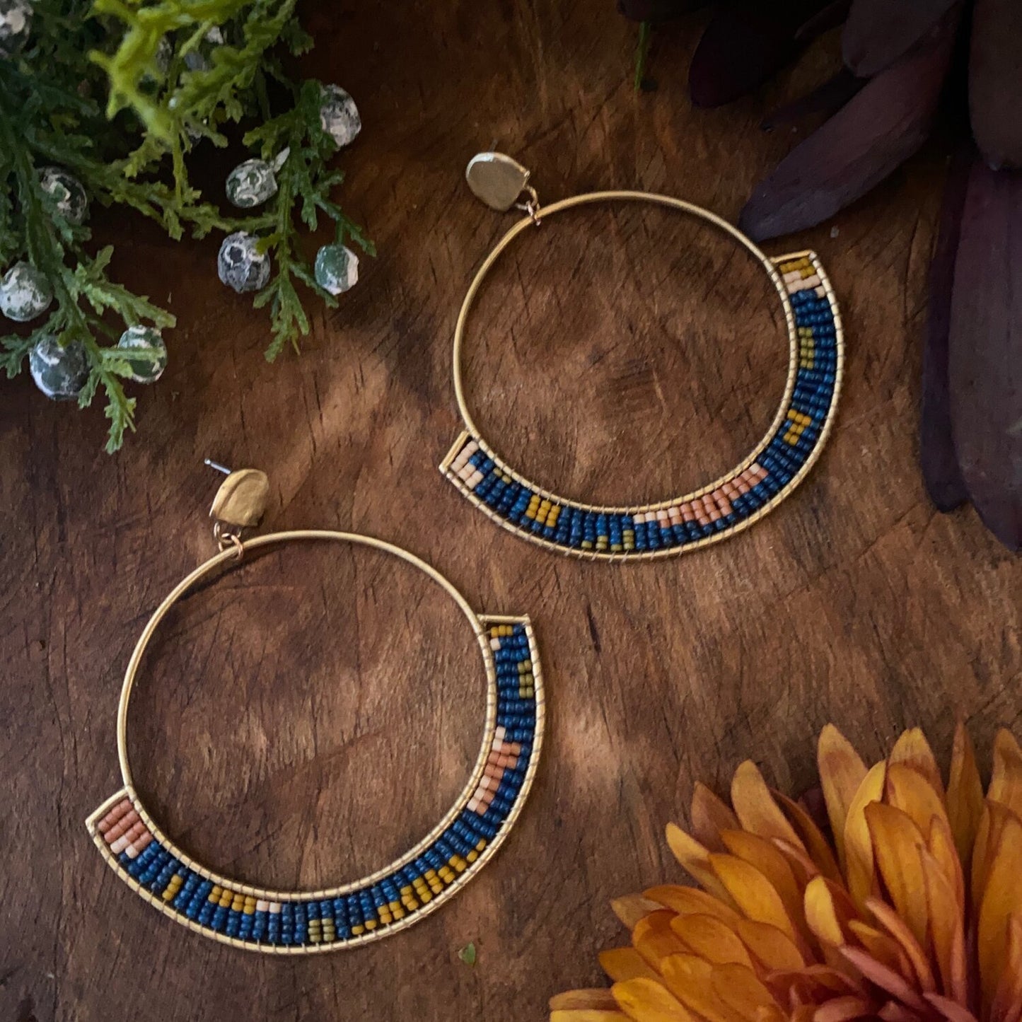 large portal post hoop earrings