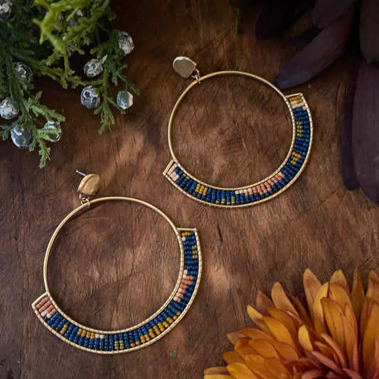 large portal post hoop earrings