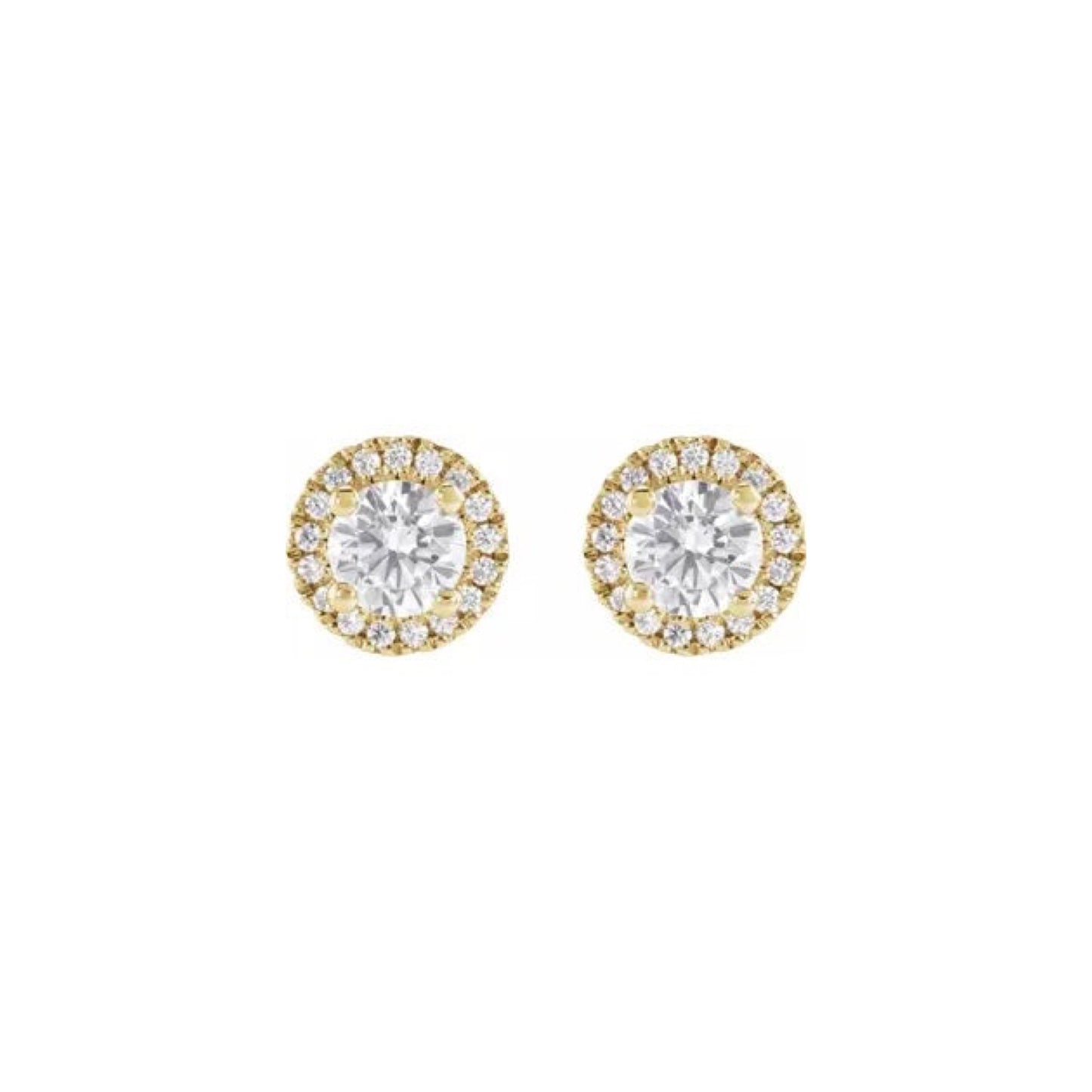 halo stud earrings - grown diamond