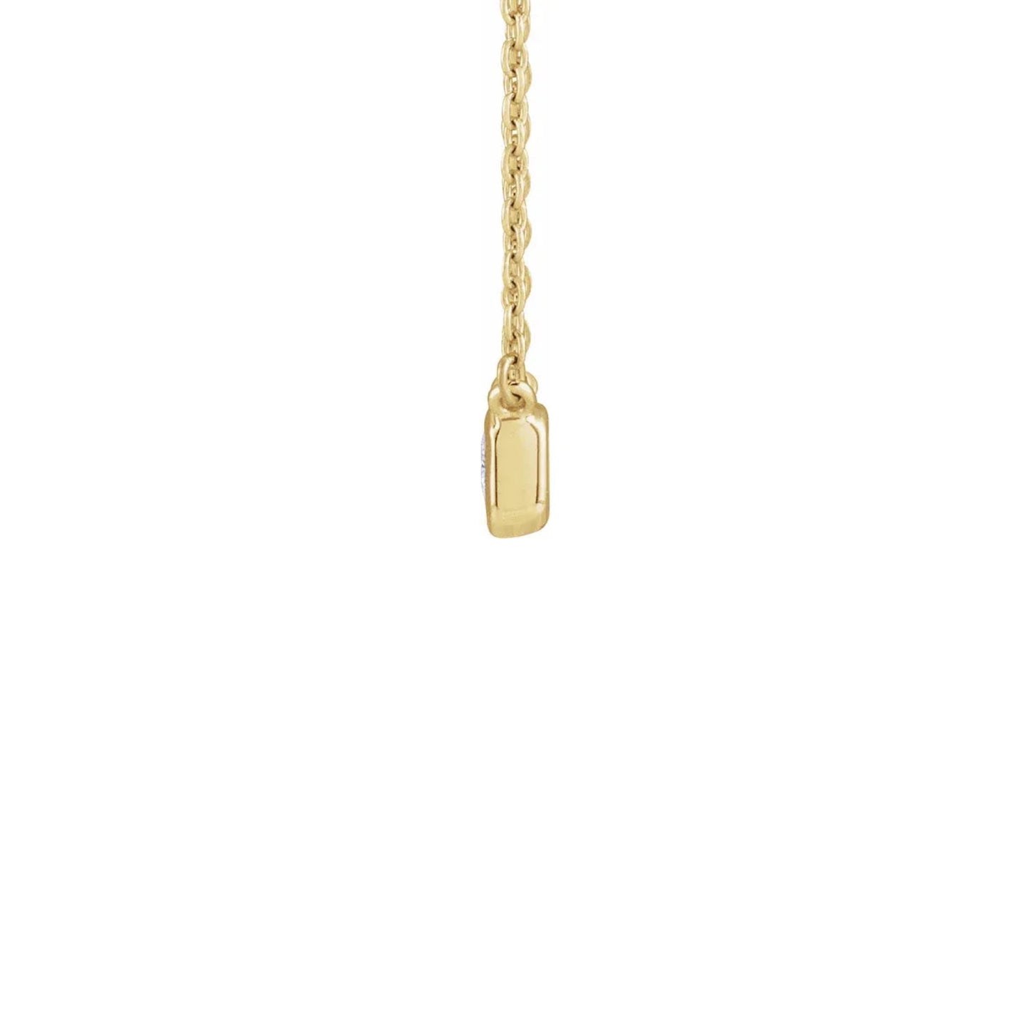 emerald-cut bezel solitaire necklace - grown diamond